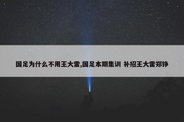 国足为什么不用王大雷,国足本期集训 补招王大雷郑铮