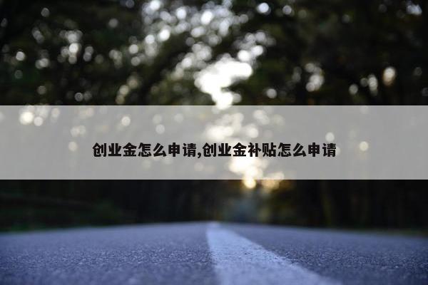 创业金怎么申请,创业金补贴怎么申请