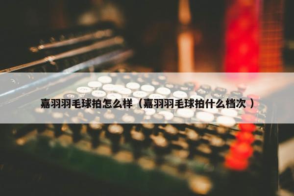 嘉羽羽毛球拍怎么样（嘉羽羽毛球拍什么档次 ）