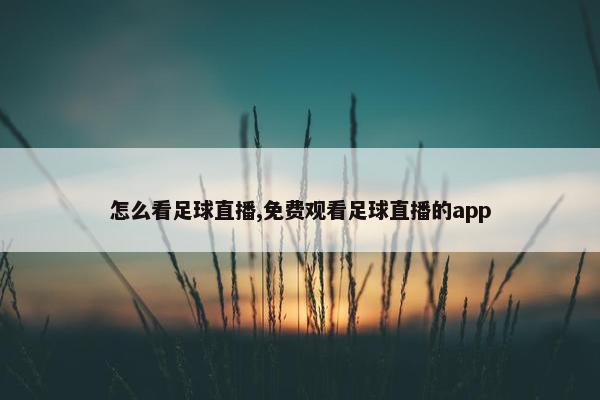 怎么看足球直播,免费观看足球直播的app