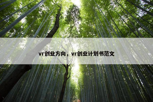 vr创业方向，vr创业计划书范文