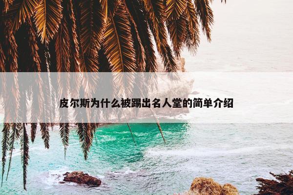 皮尔斯为什么被踢出名人堂的简单介绍