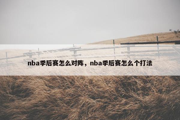 nba季后赛怎么对阵，nba季后赛怎么个打法