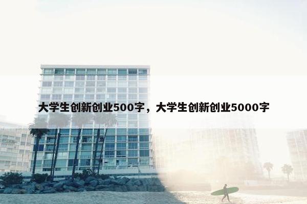 大学生创新创业500字，大学生创新创业5000字