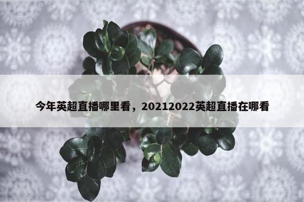 今年英超直播哪里看，20212022英超直播在哪看