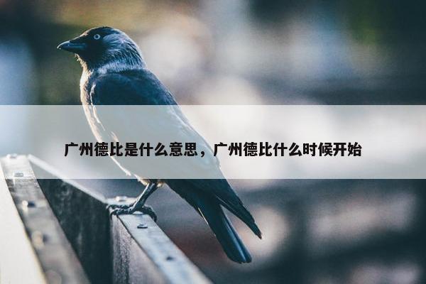 广州德比是什么意思，广州德比什么时候开始