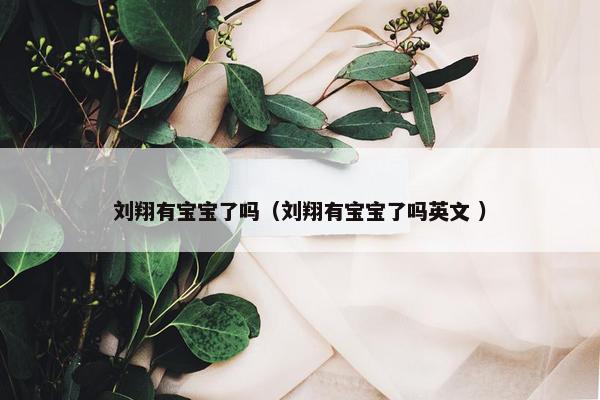 刘翔有宝宝了吗（刘翔有宝宝了吗英文 ）