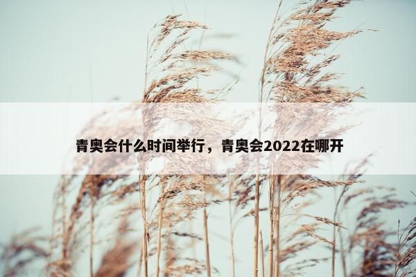 青奥会什么时间举行，青奥会2022在哪开