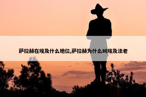 萨拉赫在埃及什么地位,萨拉赫为什么叫埃及法老