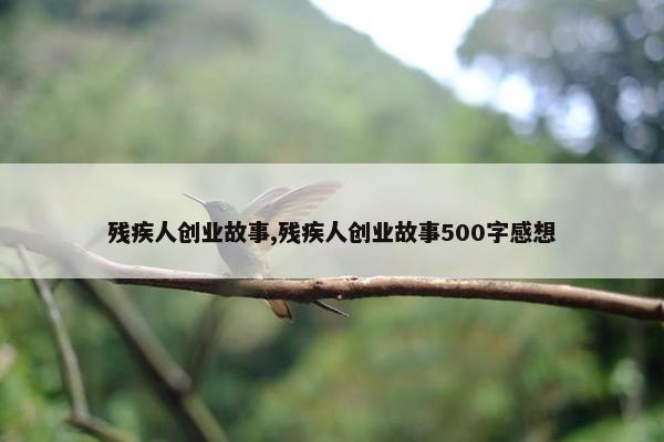 残疾人创业故事,残疾人创业故事500字感想