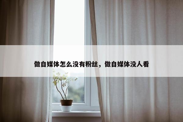 做自媒体怎么没有粉丝，做自媒体没人看