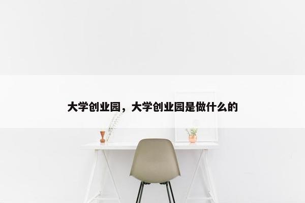 大学创业园，大学创业园是做什么的