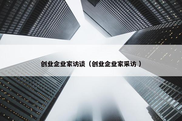 创业企业家访谈（创业企业家采访 ）