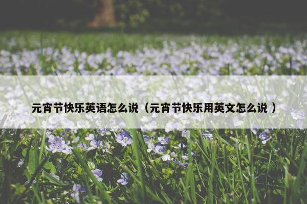 元宵节快乐英语怎么说（元宵节快乐用英文怎么说 ）