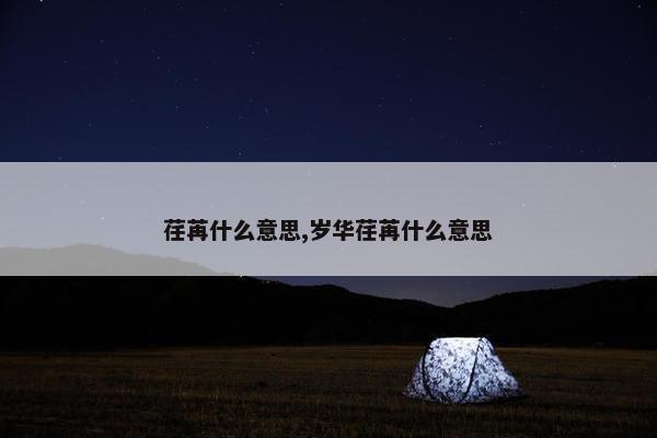 荏苒什么意思,岁华荏苒什么意思