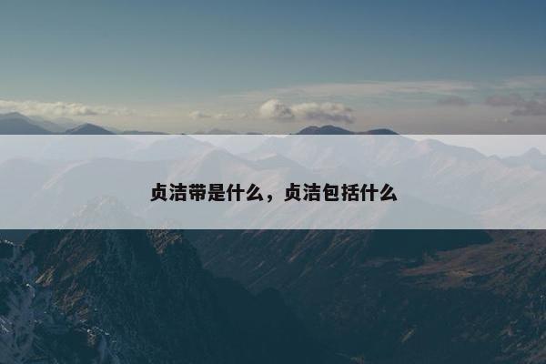 贞洁带是什么，贞洁包括什么