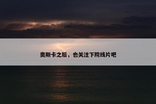 奥斯卡之后，也关注下院线片吧