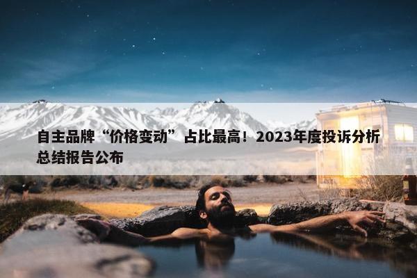 自主品牌“价格变动”占比最高！2023年度投诉分析总结报告公布