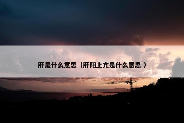 肝是什么意思（肝阳上亢是什么意思 ）