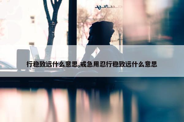 行稳致远什么意思,戒急用忍行稳致远什么意思