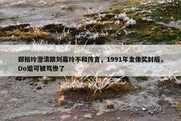 郑裕玲澄清跟刘嘉玲不和传言，1991年金像奖封后，Do姐可被骂惨了