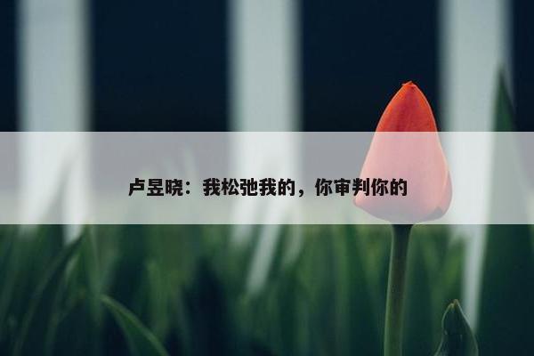 卢昱晓：我松弛我的，你审判你的