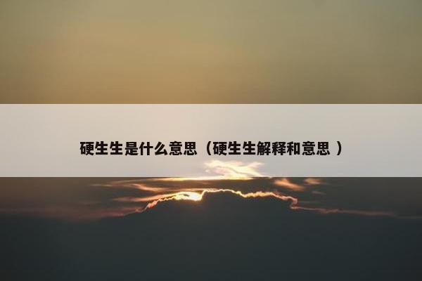 硬生生是什么意思（硬生生解释和意思 ）