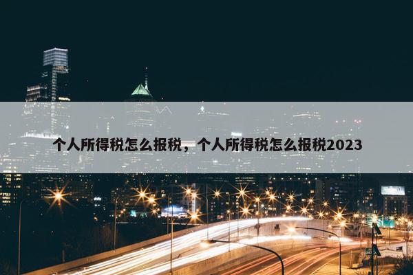 个人所得税怎么报税，个人所得税怎么报税2023