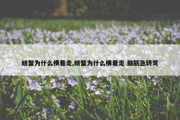 螃蟹为什么横着走,螃蟹为什么横着走 脑筋急转弯