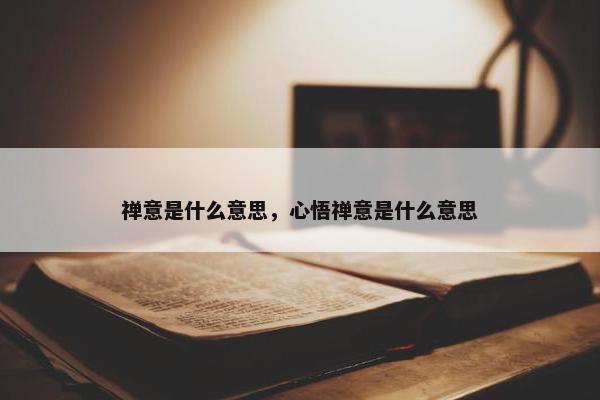 禅意是什么意思，心悟禅意是什么意思