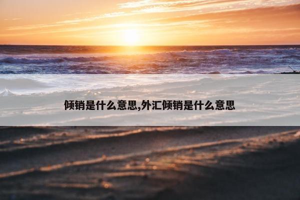 倾销是什么意思,外汇倾销是什么意思