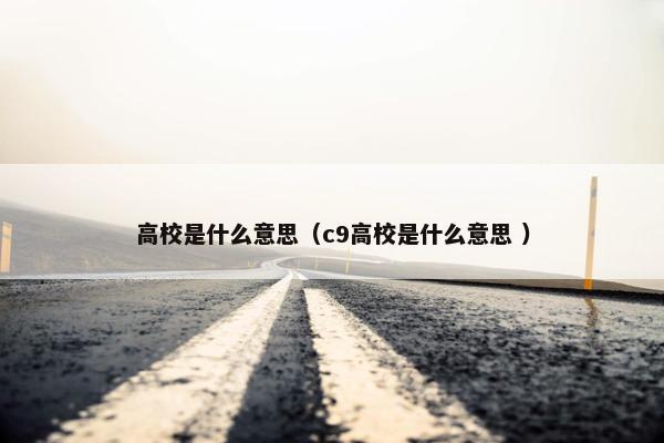 高校是什么意思（c9高校是什么意思 ）