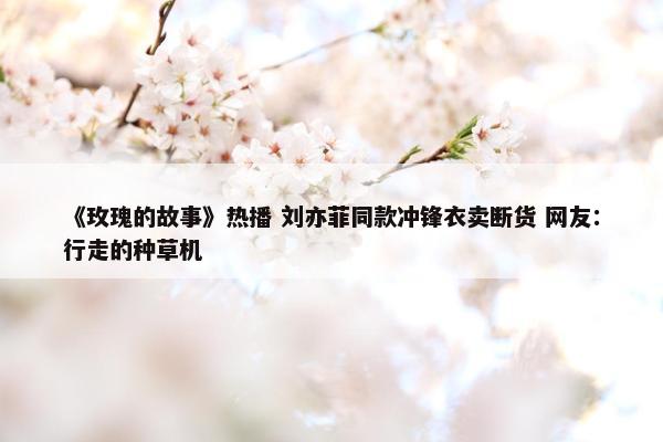 《玫瑰的故事》热播 刘亦菲同款冲锋衣卖断货 网友：行走的种草机