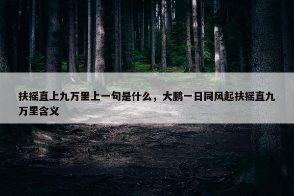 扶摇直上九万里上一句是什么，大鹏一日同风起扶摇直九万里含义