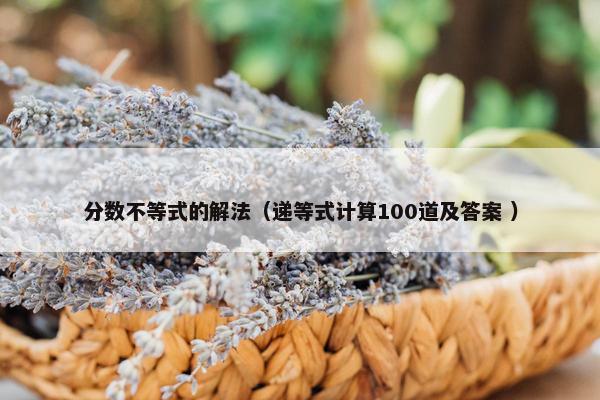 分数不等式的解法（递等式计算100道及答案 ）