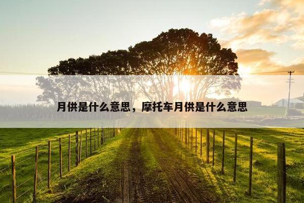 月供是什么意思，摩托车月供是什么意思