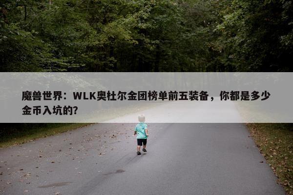 魔兽世界：WLK奥杜尔金团榜单前五装备，你都是多少金币入坑的？