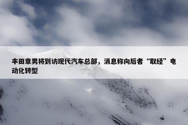 丰田章男将到访现代汽车总部，消息称向后者“取经”电动化转型