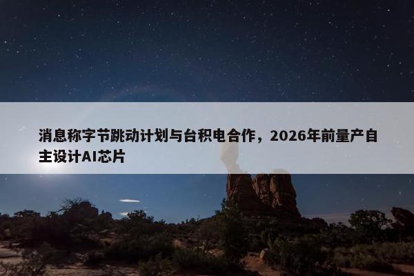 消息称字节跳动计划与台积电合作，2026年前量产自主设计AI芯片