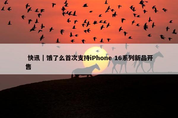  快讯｜饿了么首次支持iPhone 16系列新品开售