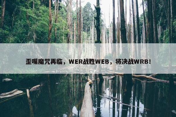 歪嘴魔咒再临，WER战胜WEB，将决战WRB！