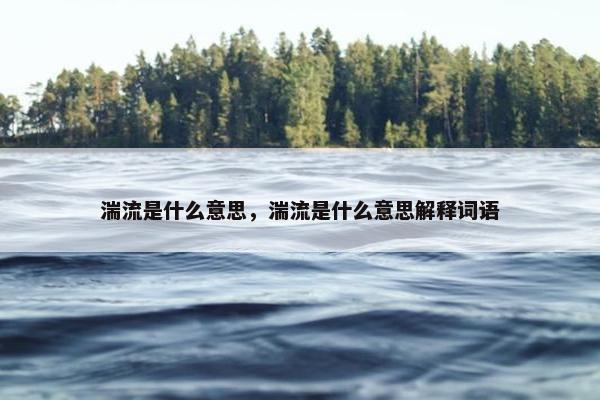 湍流是什么意思，湍流是什么意思解释词语