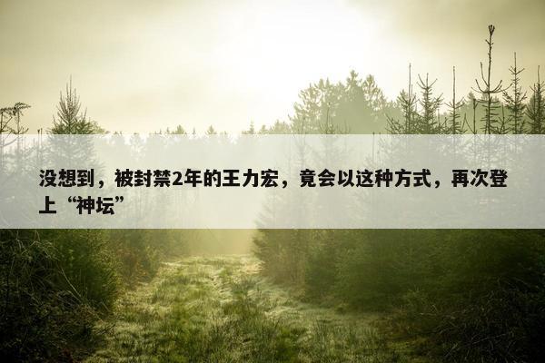 没想到，被封禁2年的王力宏，竟会以这种方式，再次登上“神坛”