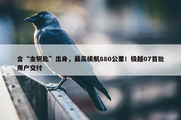 含“金钥匙”出身，最高续航880公里！极越07首批用户交付