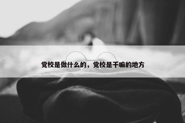 党校是做什么的，党校是干嘛的地方