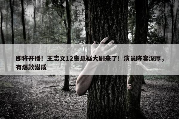 即将开播！王志文12集悬疑大剧来了！演员阵容深厚，有爆款潜质