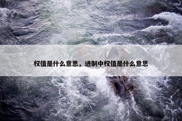 权值是什么意思，进制中权值是什么意思