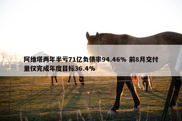 阿维塔两年半亏71亿负债率94.46% 前8月交付量仅完成年度目标36.4%