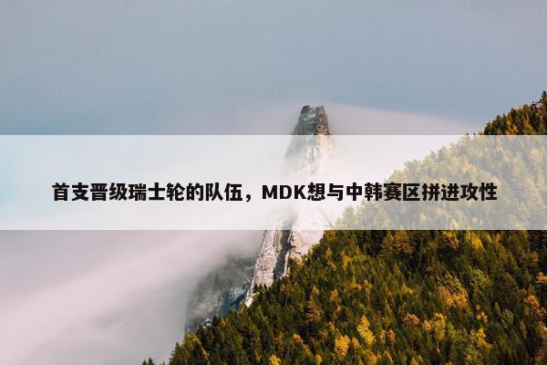 首支晋级瑞士轮的队伍，MDK想与中韩赛区拼进攻性