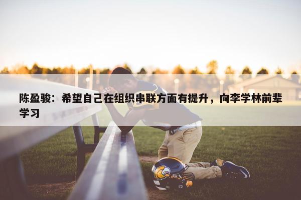 陈盈骏：希望自己在组织串联方面有提升，向李学林前辈学习